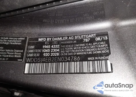 2014 Mercedes-Benz Cla 250 из США, поврежденный, VIN WDDSJ4EB2EN034786